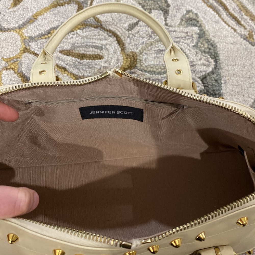 💕 Jennifer Scott Mahsa vixen bone  Italian leather satchel gorgeous $559 💕 - Picture 11 of 13